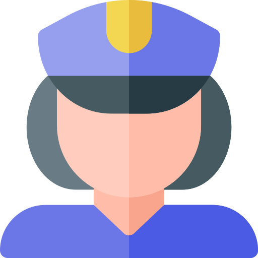polizia stradale Basic Rounded Flat icona