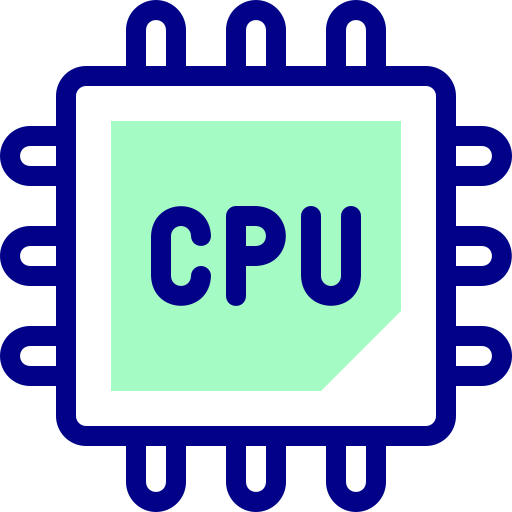 Processor Detailed Mixed Lineal color icon
