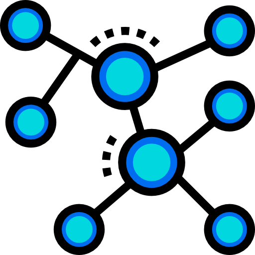 分子 Detailed Straight Lineal color icon