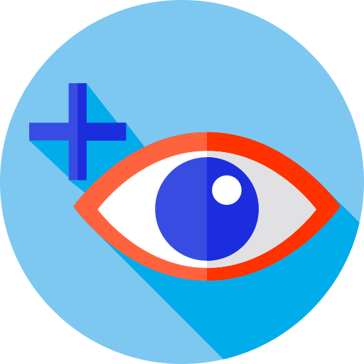 빨간 눈 Flat Circular Flat icon