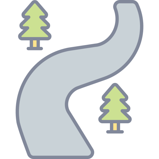 ruta de esquí Generic Outline Color icono