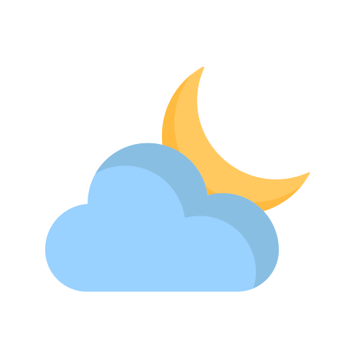 bewolkte nacht Generic Flat icoon