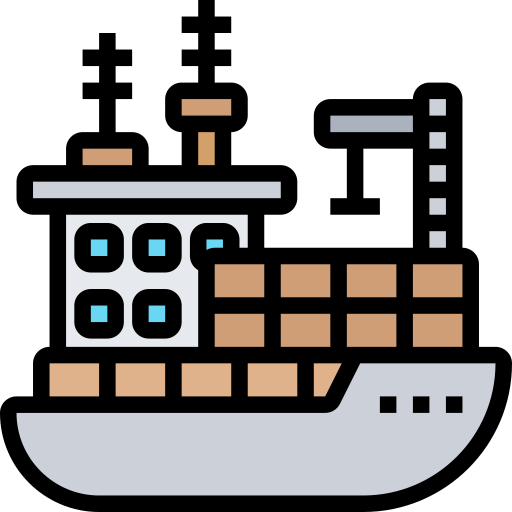statek towarowy Meticulous Lineal Color ikona