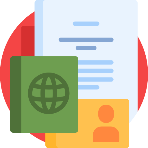 pasaporte Detailed Flat Circular Flat icono