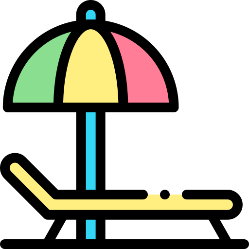 태양 우산 Detailed Rounded Lineal color icon
