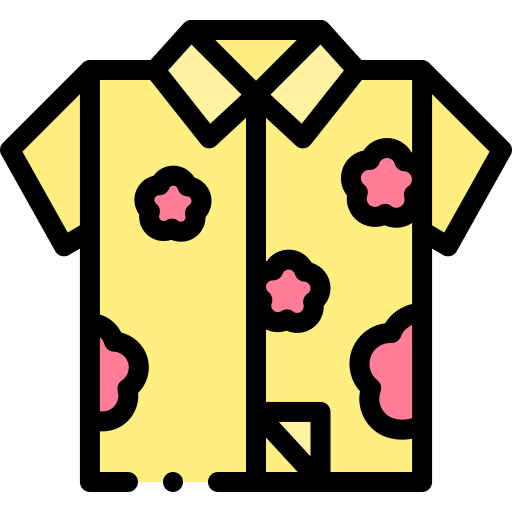koszula hawajska Detailed Rounded Lineal color ikona