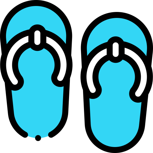 flip flops Detailed Rounded Lineal color icon