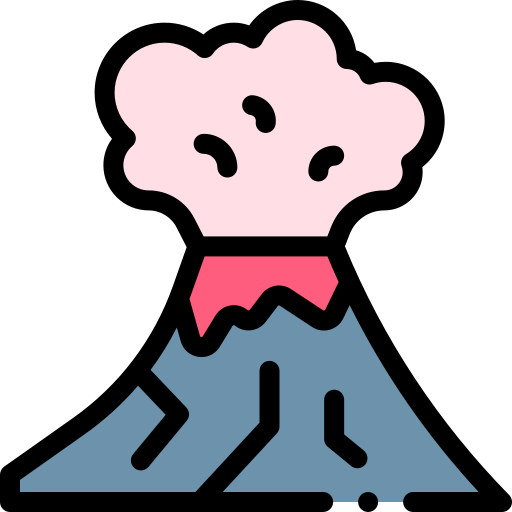 火山 Detailed Rounded Lineal color icon