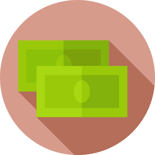 dinero en efectivo Flat Circular Flat icono