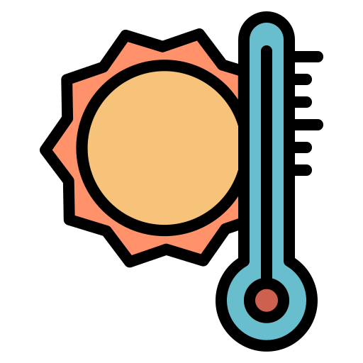 hete temperatuur Generic Outline Color icoon