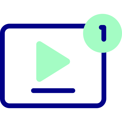 Video player Detailed Mixed Lineal color icon