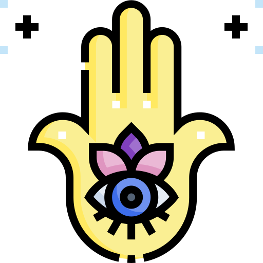 Hamsa Detailed Straight Lineal color icon