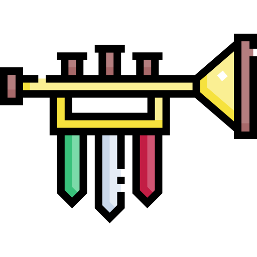 fanfare Detailed Straight Lineal color icoon