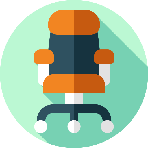 silla de juego Flat Circular Flat icono