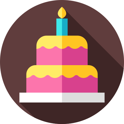 gâteau d'anniversaire Flat Circular Flat Icône