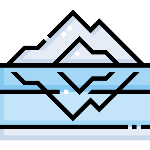 Iceberg Detailed Straight Lineal color icon