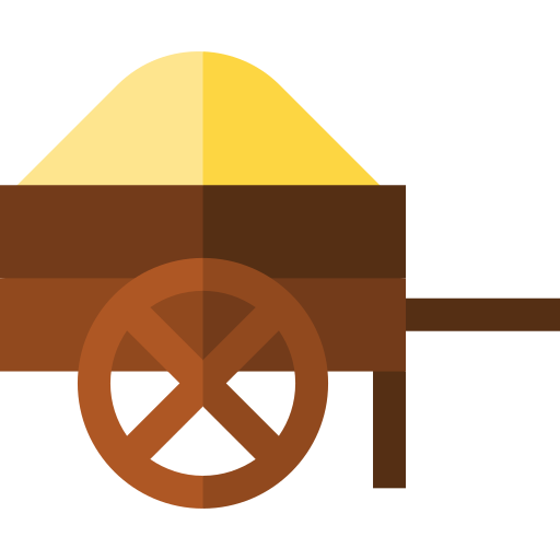 Wheelbarrow Basic Straight Flat icon