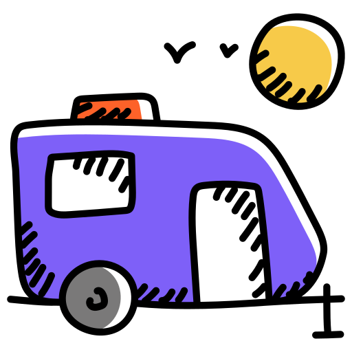 caravan Generic Hand Drawn Color icona