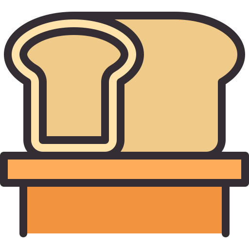 평평한 빵 Generic Outline Color icon