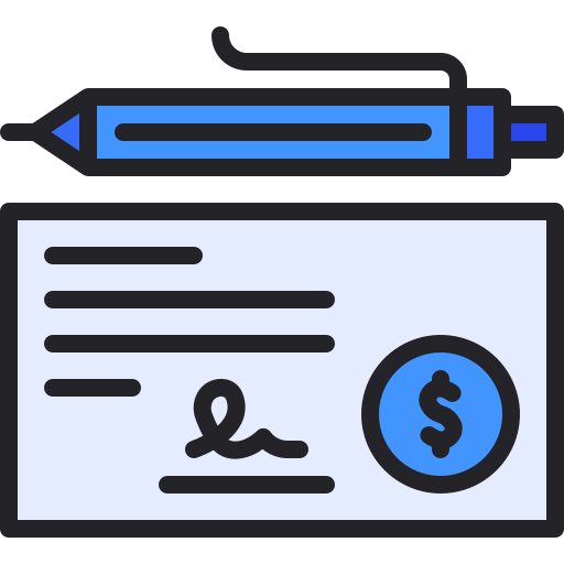 Bank check Generic Outline Color icon