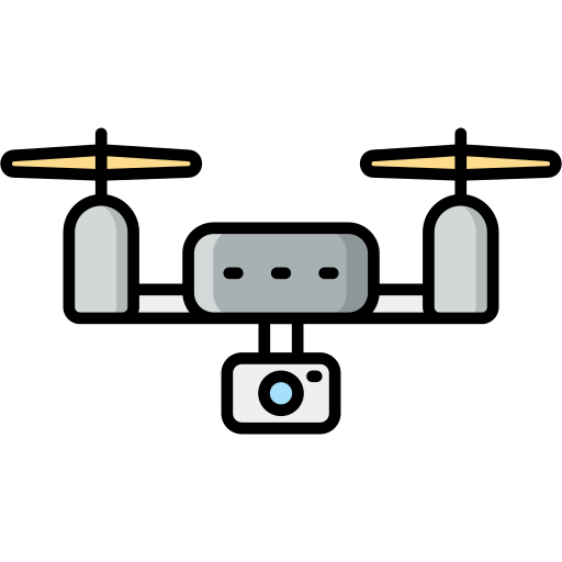drone con cámara Generic Outline Color icono