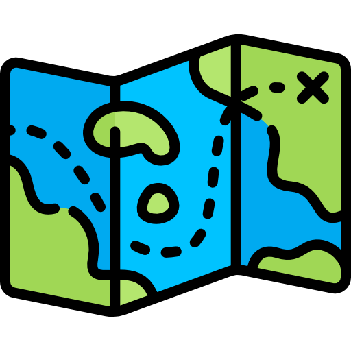 mapa del tesoro Special Lineal color icono