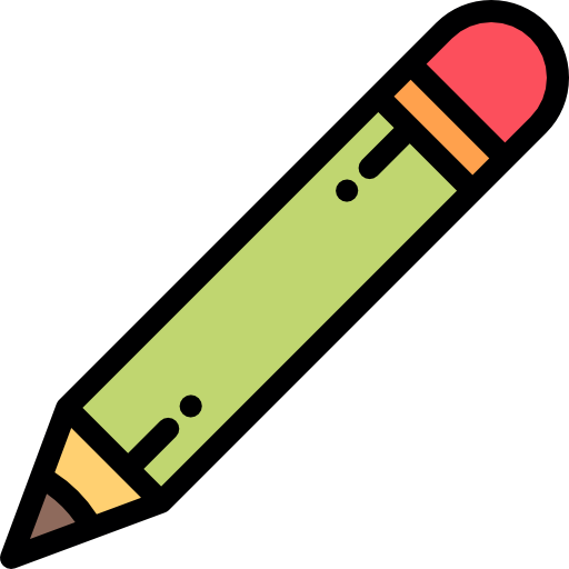 연필 Detailed Rounded Lineal color icon