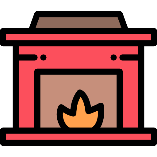 暖炉 Detailed Rounded Lineal color icon