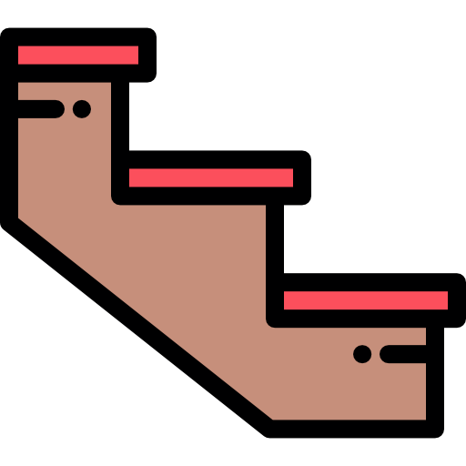 계단 Detailed Rounded Lineal color icon