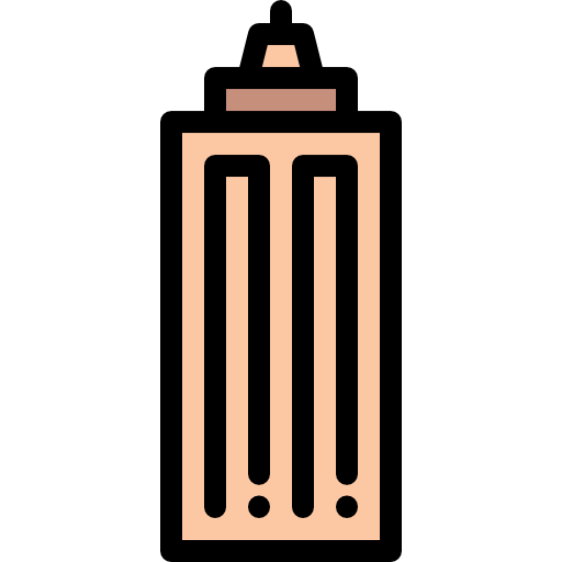 Skyscrapper Detailed Rounded Lineal color icon