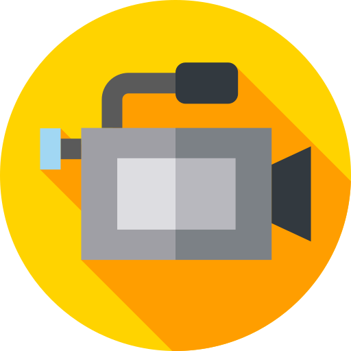 Video camera Flat Circular Flat icon