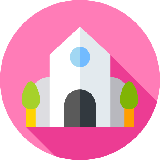 교회에 Flat Circular Flat icon