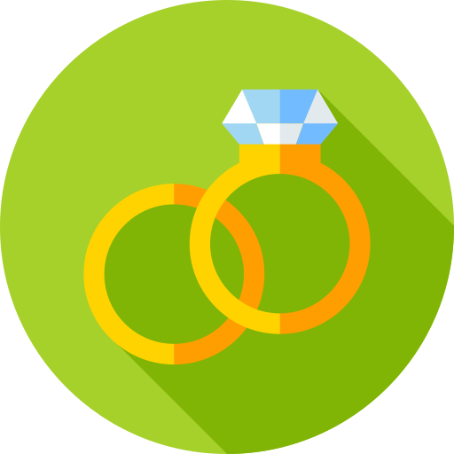 anillos de boda Flat Circular Flat icono