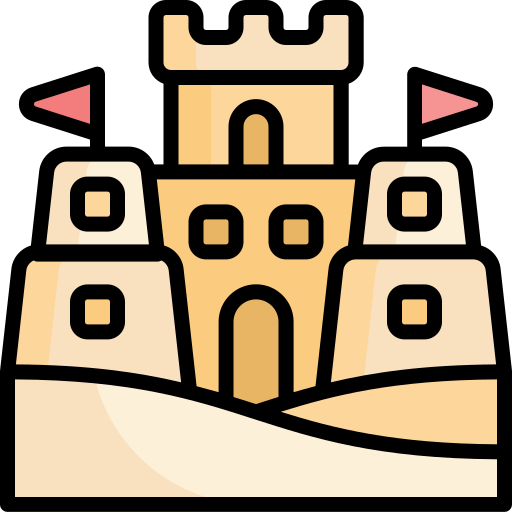 Замок из песка Generic Outline Color иконка