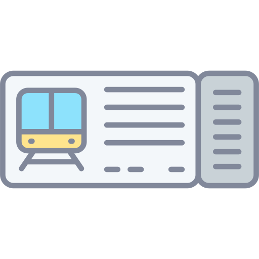 列車チケット Generic Outline Color icon