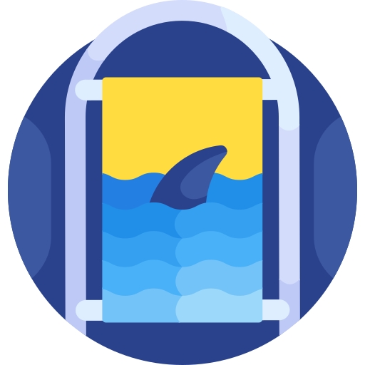 Shark warning Detailed Flat Circular Flat icon