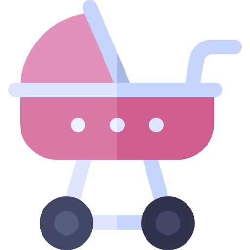 Baby stroller Basic Rounded Flat icon