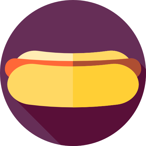 Hot dog Flat Circular Flat icon