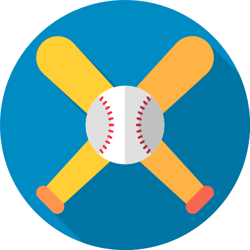 bate de béisbol Flat Circular Flat icono