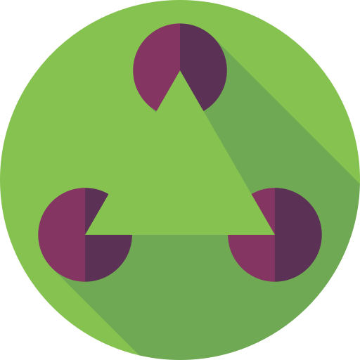 driehoek Flat Circular Flat icoon