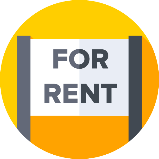 For rent Flat Circular Flat icon