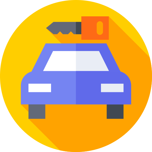 Car rental Flat Circular Flat icon