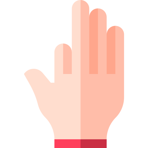 drei finger Basic Straight Flat icon