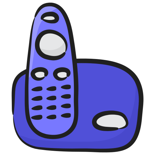 telefon bezprzewodowy Generic Hand Drawn Color ikona