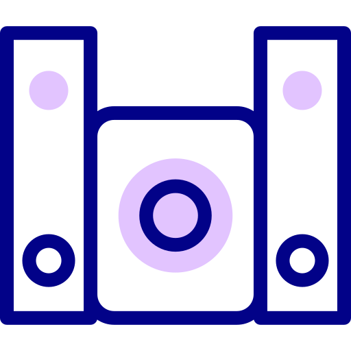 音楽システム Detailed Mixed Lineal color icon