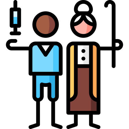 Old people Puppet Characters Lineal Color icon