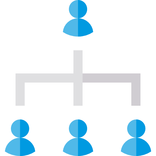 Иерархическая структура Basic Straight Flat иконка