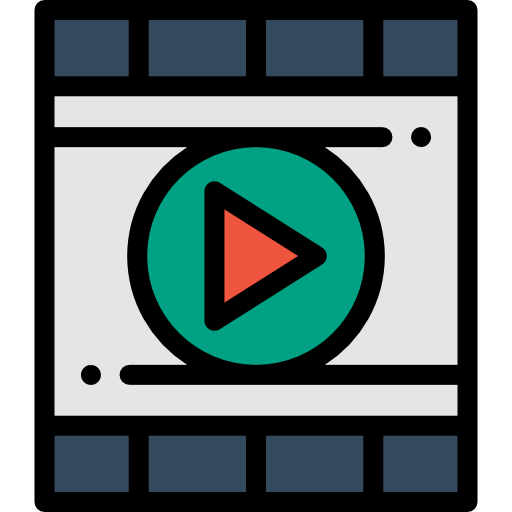reprodutor de vídeo Detailed Rounded Lineal color Ícone