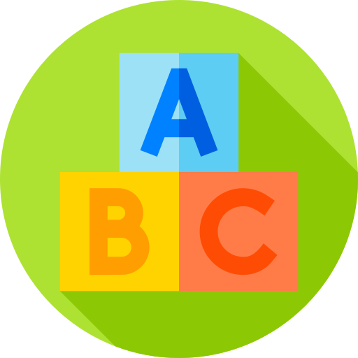 blok abc Flat Circular Flat ikona