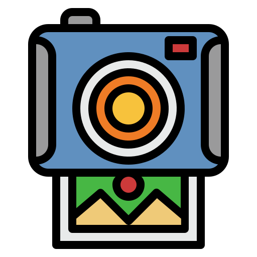 Polaroid camera Generic Outline Color icon